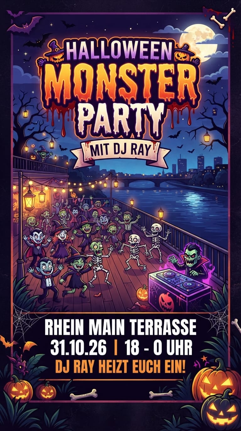 Halloweenparty am 31.10.2026 in Rhein-Main-Terrasse